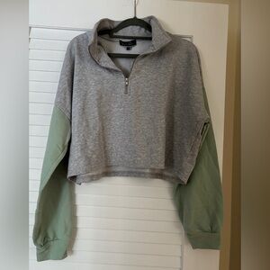 Cropped Quarter Zip Sweatshirt